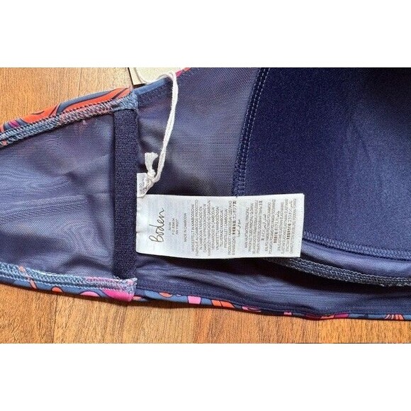 Boden Levanzo Halter Bikini Top US 16 18 Twist Blue Orange Floral Swim - Picture 9 of 11